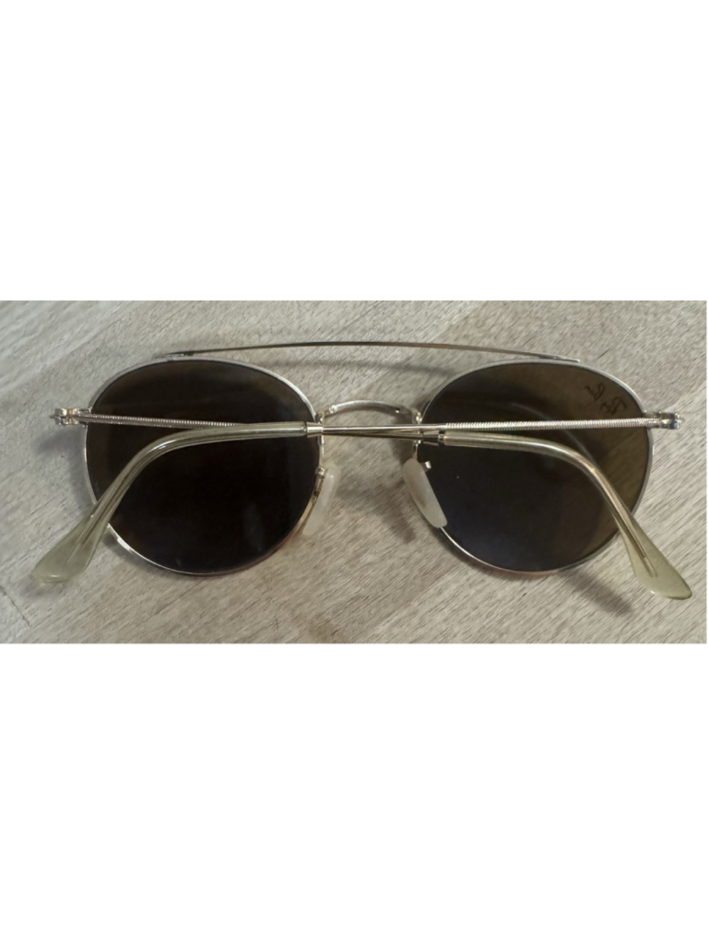 RAY-BAN Round Double Bridge Gold Tone Sunglasses - Picture 5 of 10